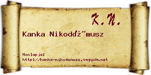 Kanka Nikodémusz névjegykártya